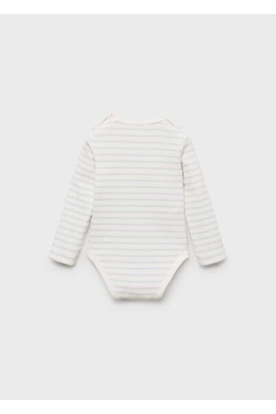 MANGO Baby Pamuklu çizgili bebek body