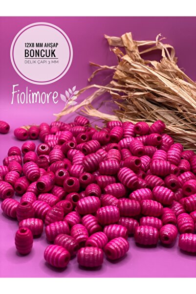 Fiolimore 12x8 mm fuksija roze ovalne drvene perle za pastu, upletene u oblik...