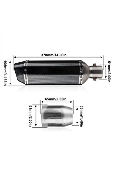 Akrapovic Egzoz Karbon Görünümlü Tüp Egzoz Susturuculu Paslanmaz Çelik