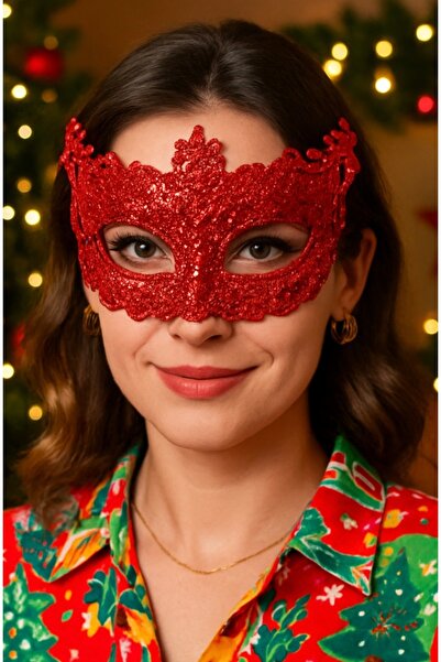 ELOSHE HOLA KIRMIZI DANTEL YILBAŞI PARTİ BALO MASKESİ