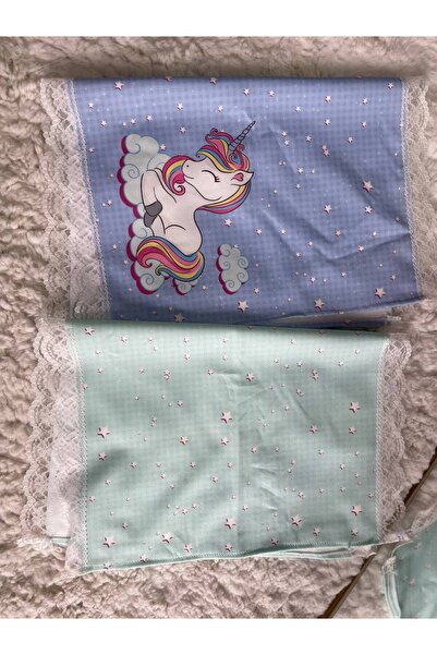 Sare Çocuk Giyim مجموعة من 2 غطاء غداء بتصميم وحيد القرن مع تفاصيل من الدانتيل