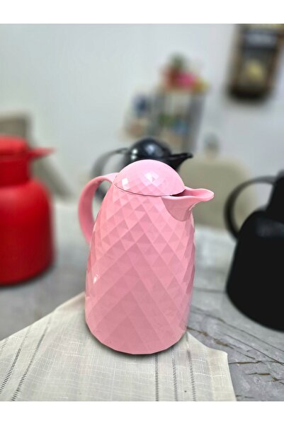 Avantaj Kapıda 1 L Elmas Desenli Siyah Çay Su Termos • İçi Cam • 12 Saat Sıcak 24 Saat Soğuk • Vakumlu, Sızdırmaz