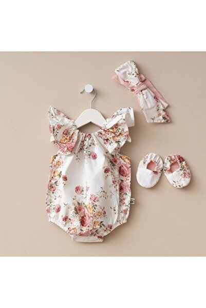 Minimus طقم بذلة بوني رومبير من القطن للفتيات حديثي الولادة مع باندانا وأزرار...