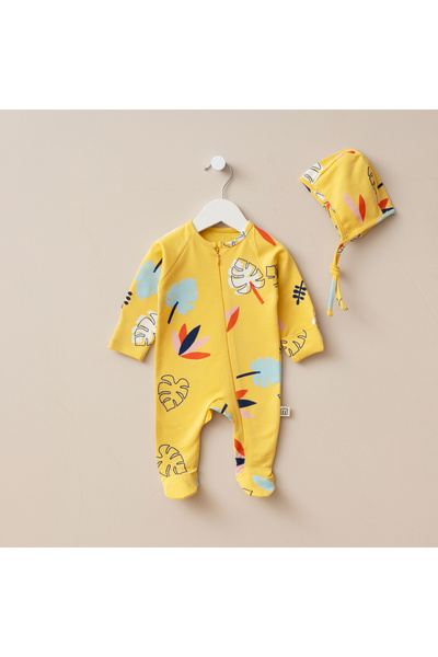 Minimus Newborn Baby Girl and Boy Cotton Zippered Romper Set Hospital Release Special Day Gift Set