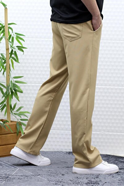 WAFRA Men's Baggy Fabric Summer Trousers - Elastic Waist