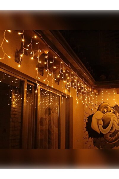 rkm store Saçak Led 16 Sarkıt Gün Işığı Fişli Eklemeli 4 Metre 8 Fonksiyonlu
