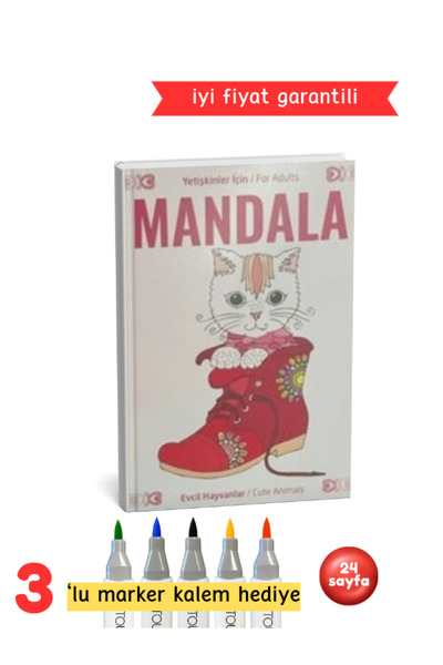 Pembe Yayınevi Yetişkinler İçin Mandala Evcil Hayvanlar Seti