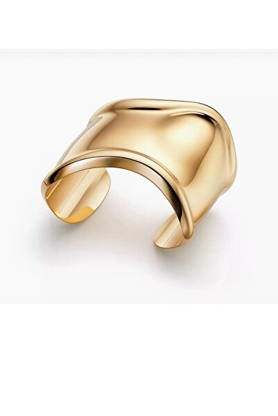 PALMMAMA Kadın Trend Gold Büyük Kalın Çelik Kelepçe Bileklik