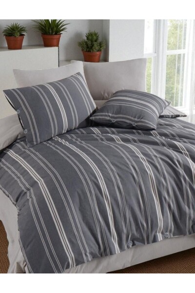 Online Home Market طقم غطاء لحاف مزدوج من القطن الطبيعي (6 أغطية وسائد)