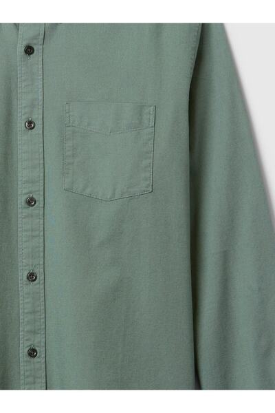 GAP Erkek Yeşil Standart Fit Oxford Gömlek