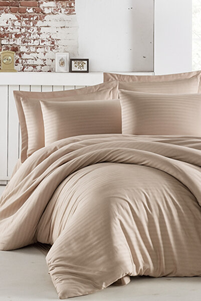 Online Home Market The Quaris' Bedding Set Striped Cotton Satin Double Size