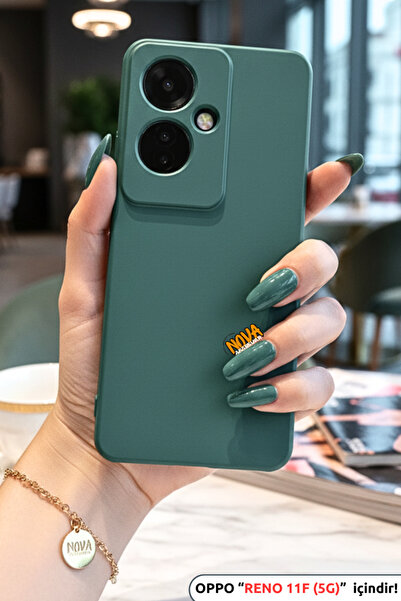 cepmoda حافظة هاتف أوبو 'رينو 11 إف (5 جي)' |   غطاء سيليكون رفيع ومرن - أخضر...