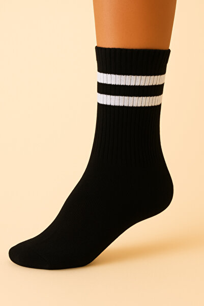 Mudizone Унисекс комплект от 6 чифта бели и черни чорапи за колеж