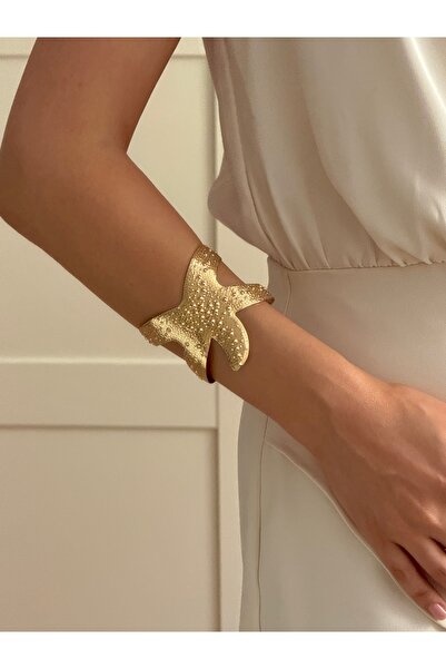 YOUES JEWELRY Deniz Yıldızı Çelik Kalın Kelepçe, Pazu Kelepçe olarak da Kullanabailirsiniz