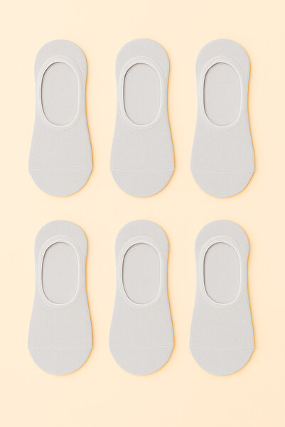 Mudizone Комплект от 6 сиви унисекс невидими чорапи Ballerina