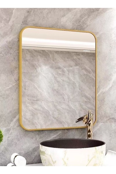 Raffine Multipurpose Use Bathroom Mirror Vanity Makeup Mirror Wall Mounted Durable Aluminum Frame Rectangula