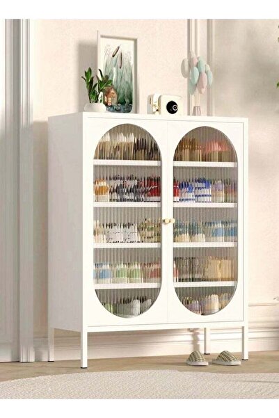 Raffine Multifunction Modern Design Entryway Shoe Rack Laminated Display Showcase Display Cabinet Freestandi