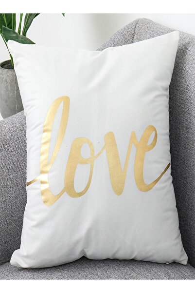 Raffine أغطية وسائد بتصميم مطبوع عليه عبارة "حب لامع" غطاء وسادة مزخرف باللون...