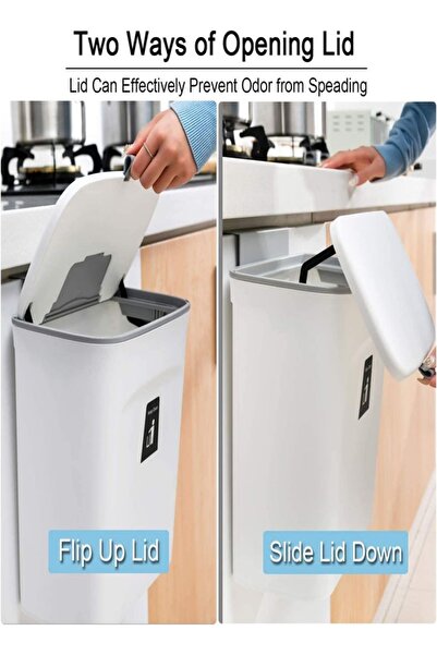 Raffine Multipurpose Use Bin Durable Mountable Indoor Compost Bucket 2.4 Gallon Kitchen Bin with Inner Bucke