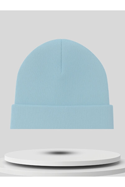 BELTICHA Unisex Açık Mavi Renk Basic Katlamalı Bere