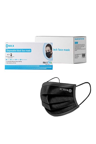 Raffine قناع وجه أسود واقي احترافي للاستخدام مرة واحدة، مكون من 40 قطعة، بثلا...