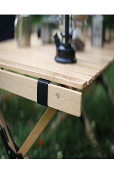 Raffine 1 Piece Multipurpose Use Durable Portable Outdoor Dining Table Egg Roll Foldable Camping Bamboo Tabl