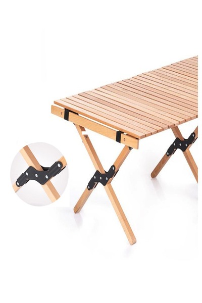 Raffine 1 Piece Multipurpose Use Durable Portable Outdoor Dining Table Egg Roll Foldable Camping Bamboo Tabl