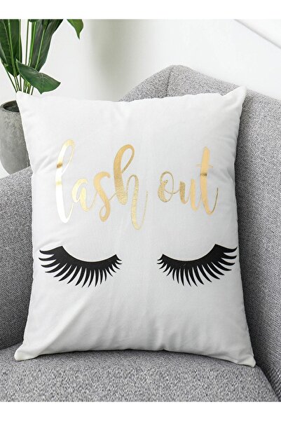 Raffine أغطية وسائد بتصميم مطبوع، غطاء وسادة مزخرف ذهبي مطبوع عليه Lash Out C