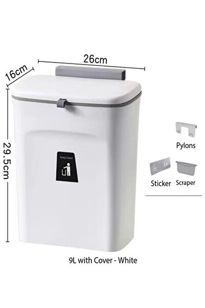 Raffine Multipurpose Use Bin Durable Mountable Indoor Compost Bucket 2.4 Gallon Kitchen Bin with Inner Bucke