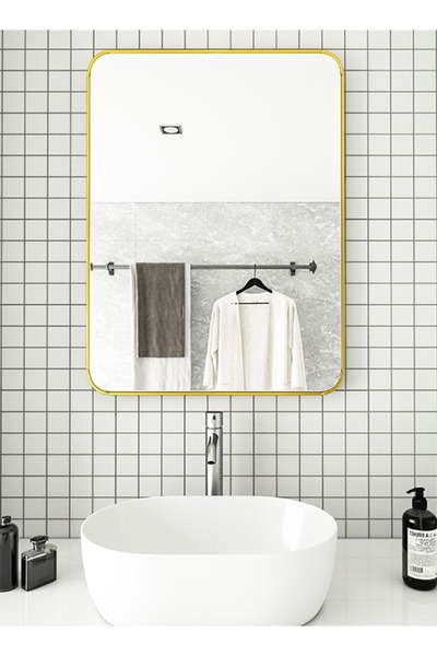 Raffine Multipurpose Use Bathroom Mirror Vanity Makeup Mirror Wall Mounted Durable Aluminum Frame Rectangula