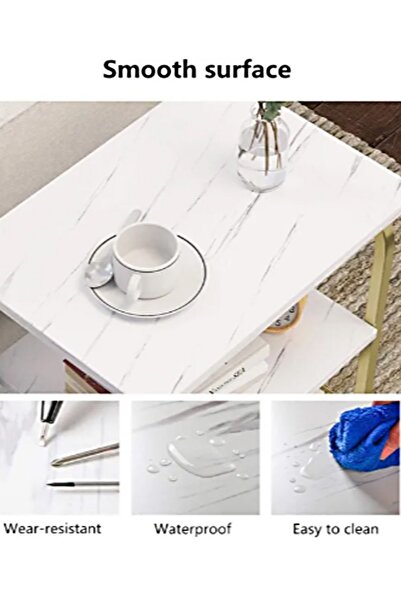 Raffine 3-Tiers Multipurpose Modern Luxury Side Table Coffee Table Bedside Table Nightstand for Bedroom Livi