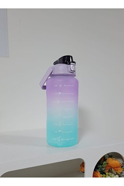 Raffine 2000 ml Portable Leak Proof Cute Water Bottle with Time Marker and Carry Handle