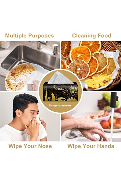 Raffine Pack of 5 Multipurpose Use Thick 5 Ply Fragrance Free and Dye Free Tissues 660 Sheets Per Packet Fam