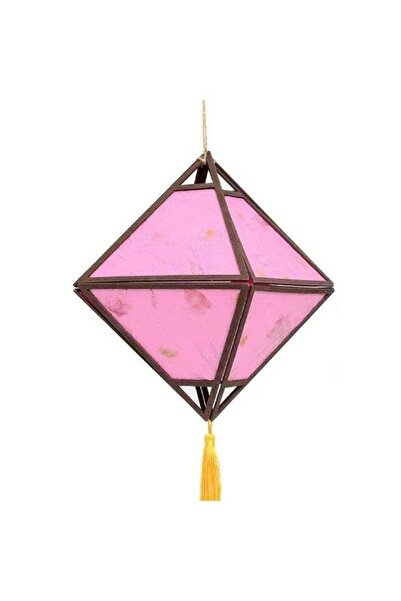 Raffine فانوس محمول على شكل معين مع مصباح ضوء شرابة