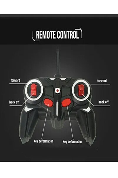 Raffine لعبة روبوت سيارة التحكم عن بعد تدور 360 درجة مع زر واحد تشوه مع ضوء LED