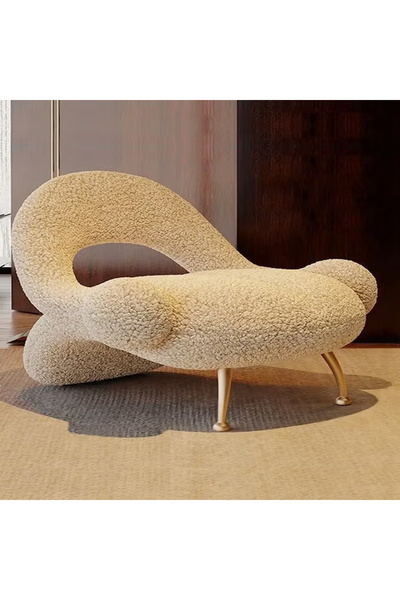 Raffine كرسي أريكة إيطالي فاخر بتصميم فني فاخر، كرسي استقبال فردي بتصميم منحني