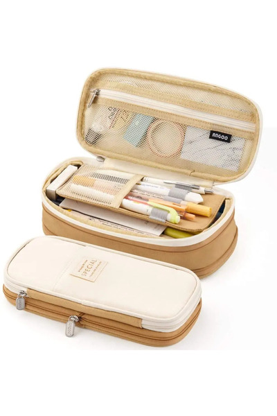 Choice1 Khaki Kawaii Pencil Cases Large Capacity Pencil Bag Pouch Holder Box ...