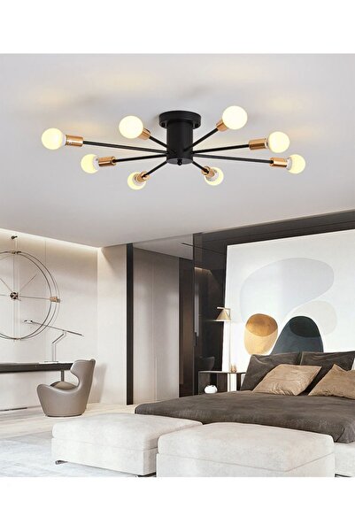 Raffine Vintage Spider Ball Bulb Black Luxury Design LED Chandelier Pendant Lamp Decoration Ceiling Hanging