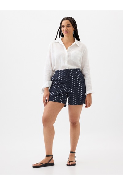 GAP Kadın Koyu Mavi 5" Mid Rise Downtown Khaki Şort