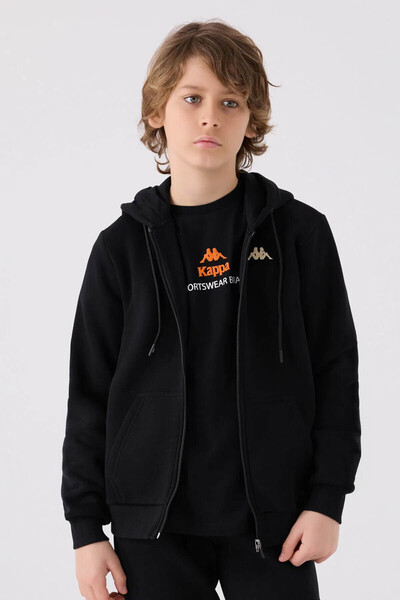 Kappa Hooded Black Boy's Sweatshirt 361W1Lw