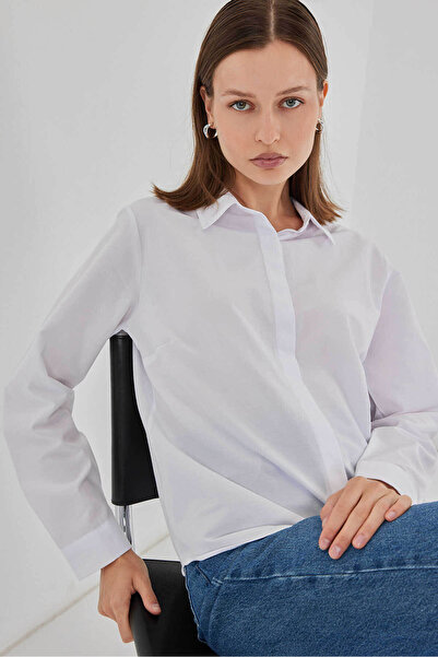 Bigdart Basic White Women's Shirt 20348