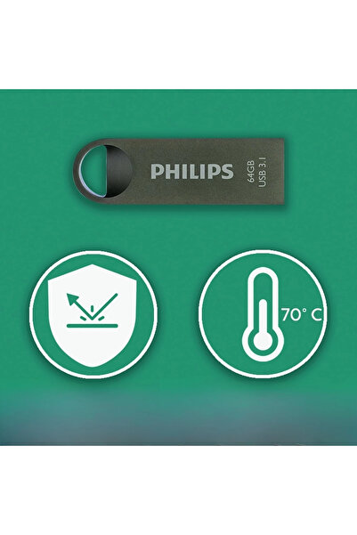 Philips Moon 64 Gb Usb 3.1 Ultra Speed Metal Usb Flash Bellek Gri