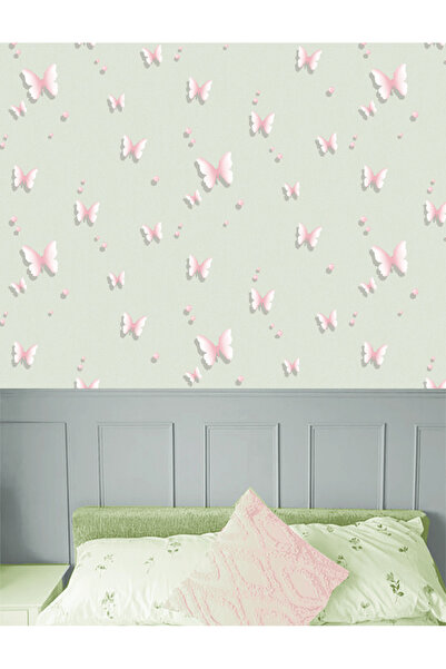 Golden Duvar Kağıtları 1966 KELEBEK - YEŞİL Çocuk Odası 5.2m2