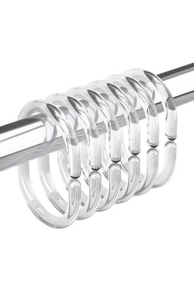 Bukela 24PC Clear Shower Hooks – C-Shaped, Curtain Rings