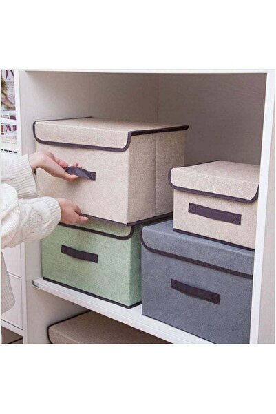 Bukela 4 PCS Clothing Storage Box with Lid, Foldable Fabric Dustproof Storage Box with Flip Cover