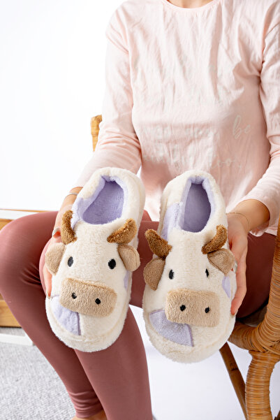 Slipcat Жіночі домашні капці з фігуркою корови, з безшумною підошвою, з плюшу