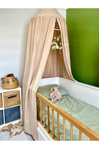 Hubb Müslin kumaş Cibinlik fırfırlı yatak başlığı, çocuk odası dekor bebek od...
