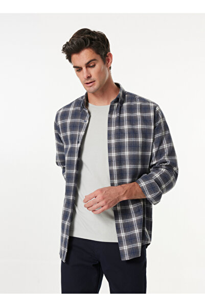 FABRIKA COMFORT Lacivert Erkek Düğmeli Regular Fit Gömlek CM RYAND 8
