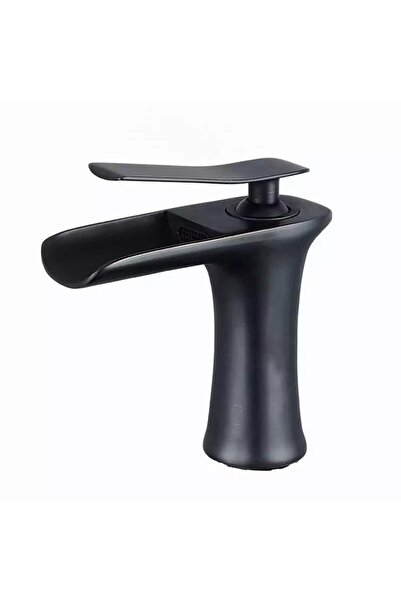 Sanlux Baterie Lavoar Tip Cascadă, Negru Mat, Montare Pe Lavoar, Design Modern, 17cm, VST34