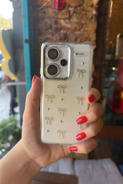 MustCase Xiaomi Redmi Note 13 Pro Plus 5G Kılıf Fiyonk Desenli Şeffaf Kılıf S...